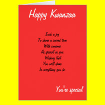 Kwanzaa you're special greeting cards cards