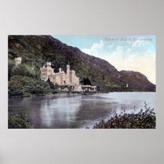 Kylemore Castle Connemara Ireland 1920s Vintage print