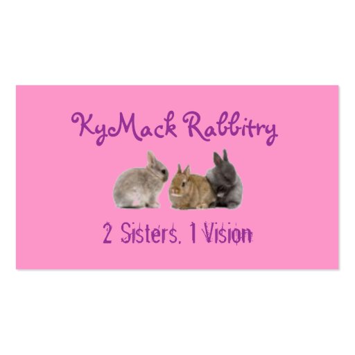 KyMack Rabbitry Business Card (back side)