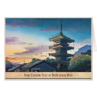 Kyoraku attractions Nomura Yasaka pagoda sunshine Greeting Cards