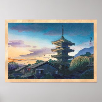 Kyoraku attractions Nomura Yasaka pagoda sunshine Poster