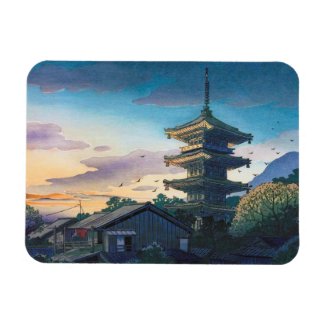 Kyoraku attractions Nomura Yasaka pagoda sunshine Rectangular Magnets