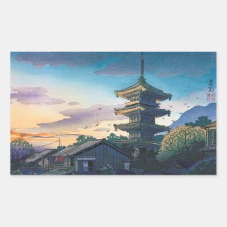 Kyoraku attractions Nomura Yasaka pagoda sunshine Rectangle Sticker