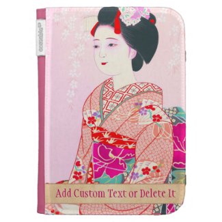 Kyoto Brocade, Four Leaves - Spring japanese lady Kindle 3 Cover