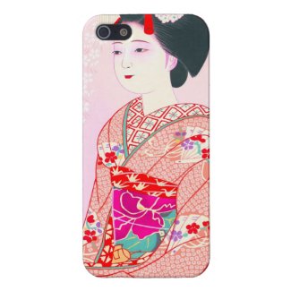 Kyoto Brocade, Four Leaves - Spring japanese lady iPhone 5 Case