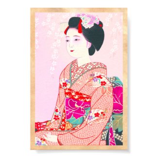 Kyoto Brocade, Four Leaves - Spring japanese lady Poster