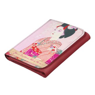 Kyoto Brocade, Four Leaves - Spring japanese lady Leather Wallets