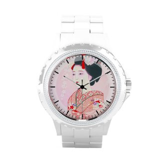 Kyoto Brocade, Four Leaves - Spring japanese lady Wristwatch
