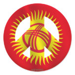Kyrgystan Round Stickers