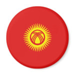 Kyrgyzstan Fisheye Flag Magnet