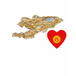 Kyrgyzstan Flag Heart Map Fitted AA T-Shirt