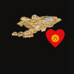 Kyrgyzstan Flag Heart Map Fitted AA T-Shirt