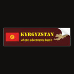 Kyrgyzstan Flag Map Text Bumper Sticker