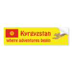 Kyrgyzstan Flag Map Text Bumper Sticker