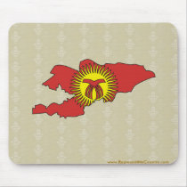 Kyrgyzstan Flag Map full size Mousepads
