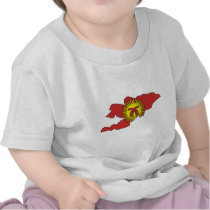 Kyrgyzstan Flag Map full size T-shirts