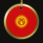 Kyrgyzstan Fisheye Flag Ornament