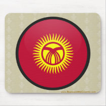 Kyrgyzstan quality Flag Circle Mousepads