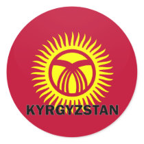 Kyrgyzstan Roundel quality Flag Round Stickers