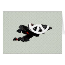 Kyrgyzstan Trendy Peace Sign with Kyrgyzstani map Greeting Cards