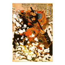 Kyusempo Sakucho on a black stallion posters by masterpiecesofart Kyusempo Sakucho on a black stallion posters