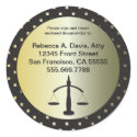 L003 Sticker Round - Scales of Justice Star design