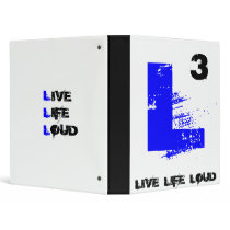 L, 3, LIVE  LIFE  LOUD binders