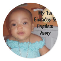 l_3b3b42527d844b990be55e005454520a, My 1st Birt... Round Sticker