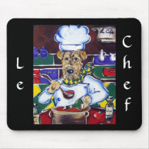 L e Chef Airedale Terrier mousepads