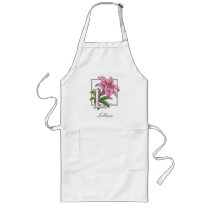 L for Lily Flower Monogram aprons