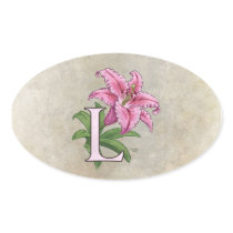 L for Lily Flower Monogram stickers