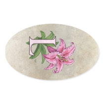 L for Lily Flower Monogram stickers