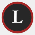 L : Initial L Letter L Red, White & Black Sticker