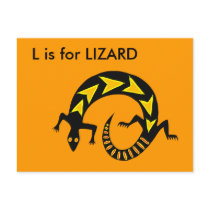 "L" is for Lizard Alphabet Flashcard postcards by Regella "L" is for Lizard Alphabet Flashcard postcards