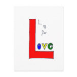 l is for love colored postcards
