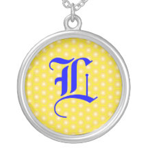 L LETTER ON HONEYCOMB PERSONALIZED NECKLACE