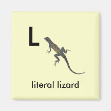 L - literal lizard refrigerator magnets