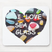 l LOVE SEA GLASS Mouse Pad
