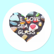 l LOVE SEA GLASS stickers