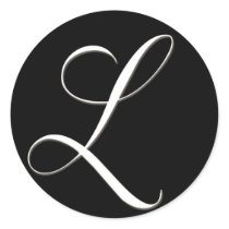 L monogram - elegant black and white stickers