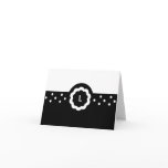 L :: Monogram L Dotted Black & White Note Card