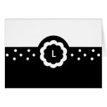L :: Monogram L Dotted Black & White Note Card cards