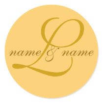 "L" monogram label, personalize first names stickers