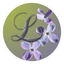 L Monogram Lilac Envelope Seal Sticker by TDSwhite L Monogram Lilac Envelope Seal Sticker