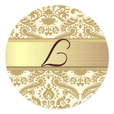 L Monogram Round Stickers