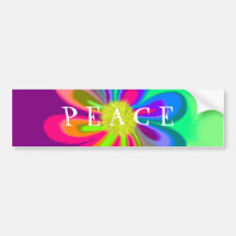 L O V E Flower Bumper Stickers