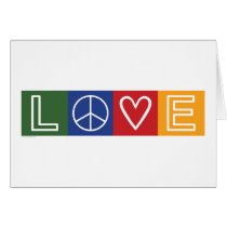 L-O-V-E -  Heart and Peace Sign Card