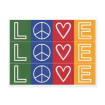 L-O-V-E -  Heart and Peace Sign Post Card
