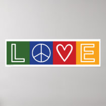 L-O-V-E -  Heart and Peace Sign Print