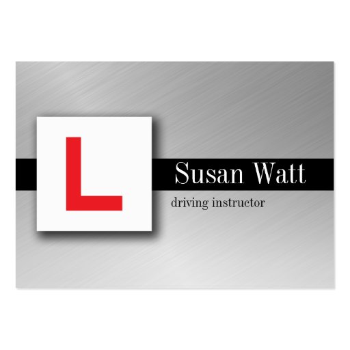 L Plate black Driving Instructor Business Card